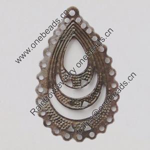 Iron Pendant/Charm. Fashion Jewelry Findings. Lead-free. Teardrop 31x19mm Sold by Bag