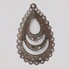 Iron Pendant/Charm. Fashion Jewelry Findings. Lead-free. Teardrop 31x19mm Sold by Bag