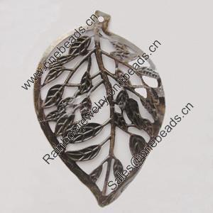 Iron Pendant/Charm. Fashion Jewelry Findings. Lead-free. Leaf 59x40mm Sold by Bag