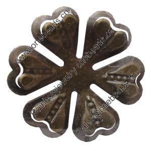 Iron Cabochons. Fashion Jewelry Findings. Lead-free. Flower 41mm Sold by Bag