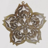Iron Pendant/Charm. Fashion Jewelry Findings. Lead-free. Flower 57x55mm Sold by Bag