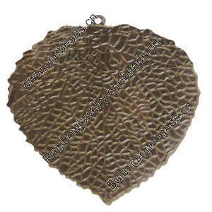 Iron Pendant/Charm. Fashion Jewelry Findings. Lead-free. Leaf 51mm Sold by Bag