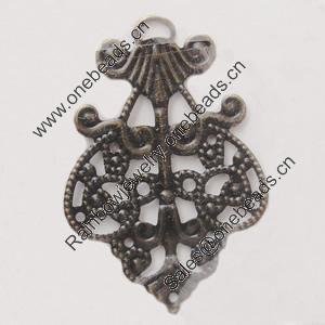 Iron Pendant/Charm. Fashion Jewelry Findings. Lead-free. 40x27mm Sold by Bag