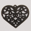 Iron Pendant/Charm. Fashion Jewelry Findings. Lead-free. Heart 34x27mm Sold by Bag