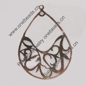 Iron Pendant/Charm. Fashion Jewelry Findings. Lead-free. Teardrop 58x42mm Sold by Bag