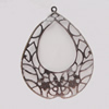 Iron Pendant/Charm. Fashion Jewelry Findings. Lead-free. Teardrop 55x43mm Sold by Bag