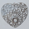 Iron Pendant/Charm. Fashion Jewelry Findings. Lead-free. Heart 57x55mm Sold by Bag