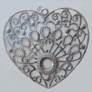 Iron Pendant/Charm. Fashion Jewelry Findings. Lead-free. Heart 57x55mm Sold by Bag