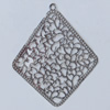 Iron Pendant/Charm. Fashion Jewelry Findings. Lead-free. Diamond 52x62mm Sold by Bag