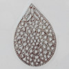 Iron Pendant/Charm. Fashion Jewelry Findings. Lead-free. Teardrop 34x24mm Sold by Bag