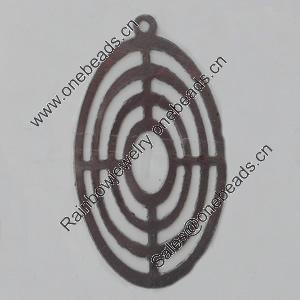 Iron Pendant/Charm. Fashion Jewelry Findings. Lead-free. Flat oval 22x40mm Sold by Bag