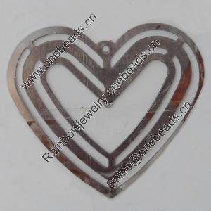 Iron Pendant/Charm. Fashion Jewelry Findings. Lead-free. Heart 32x34mm Sold by Bag