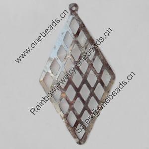 Iron Pendant/Charm. Fashion Jewelry Findings. Lead-free. Diamond 24x44mm Sold by Bag