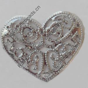 Iron Beads. Fashion Jewelry Findings. Lead-free. Heart 31x26mm Sold by Bag
