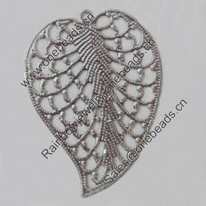 Iron Pendant/Charm. Fashion Jewelry Findings. Lead-free. Leaf 33x44mm Sold by Bag