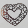 Iron Pendant/Charm. Fashion Jewelry Findings. Lead-free. Heart 34x30mm Sold by Bag