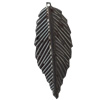 Iron Pendant/Charm. Fashion Jewelry Findings. Lead-free. Leaf 21x55mm Sold by Bag