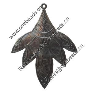 Iron Pendant/Charm. Fashion Jewelry Findings. Lead-free. Leaf 45x58mm Sold by Bag