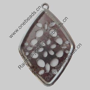 Iron Pendant/Charm. Fashion Jewelry Findings. Lead-free. Diamond 25x36mm Sold by Bag