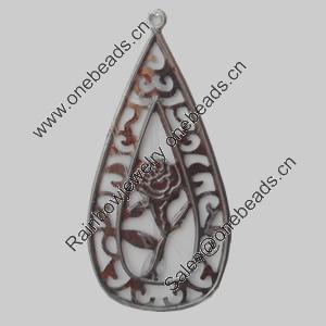 Iron Pendant/Charm. Fashion Jewelry Findings. Lead-free. Teardrop 22x44mm Sold by Bag