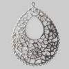 Iron Pendant/Charm. Fashion Jewelry Findings. Lead-free. Teardrop 46x62mm Sold by Bag