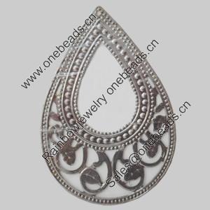 Iron Pendant/Charm. Fashion Jewelry Findings. Lead-free. Teardrop 52x76mm Sold by Bag