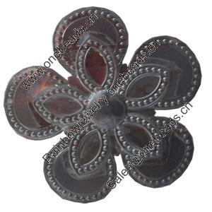Iron Cabochons. Fashion Jewelry Findings. Lead-free. Flower 67mm Sold by Bag