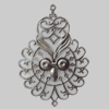 Iron Pendant/Charm. Fashion Jewelry Findings. Lead-free. 47x66mm Sold by Bag