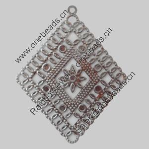 Iron Pendant/Charm. Fashion Jewelry Findings. Lead-free. Diamond 55x68mm Sold by Bag