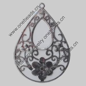 Iron Pendant/Charm. Fashion Jewelry Findings. Lead-free. Teardrop 53x74mm Sold by Bag