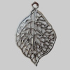 Iron Pendant/Charm. Fashion Jewelry Findings. Lead-free. Leaf 36x23mm Sold by Bag