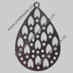 Iron Pendant/Charm. Fashion Jewelry Findings. Lead-free. Teardrop 37x24mm Sold by Bag