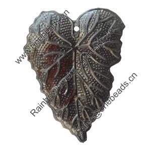 Iron Pendant/Charm. Fashion Jewelry Findings. Lead-free. Leaf 32x30mm Sold by Bag