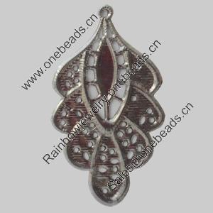 Iron Pendant/Charm. Fashion Jewelry Findings. Lead-free. Leaf 47x25mm Sold by Bag