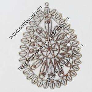 Iron Pendant/Charm. Fashion Jewelry Findings. Lead-free. 68x50mm Sold by Bag