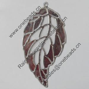 Iron Pendant/Charm. Fashion Jewelry Findings. Lead-free. Leaf 50x26mm Sold by Bag