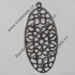 Iron Pendant/Charm. Fashion Jewelry Findings. Lead-free. Flat Oval 52x25mm Sold by Bag