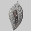 Iron Pendant/Charm. Fashion Jewelry Findings. Lead-free. Leaf 84x40mm Sold by Bag