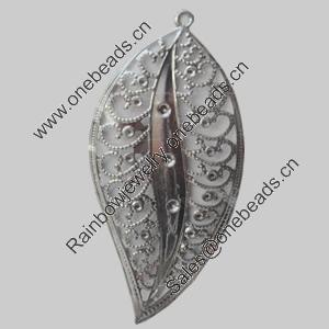 Iron Pendant/Charm. Fashion Jewelry Findings. Lead-free. Leaf 84x40mm Sold by Bag