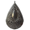 Iron Pendant/Charm. Fashion Jewelry Findings. Lead-free. Teardrop 73x45mm Sold by Bag