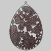 Iron Pendant/Charm. Fashion Jewelry Findings. Lead-free. Teardrop 46x68mm Sold by Bag