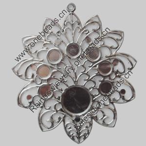 Iron Cabochon Settings. Fashion Jewelry Findings. Lead-free. Flower 64x72mm,14mm,5mm Sold by Bag