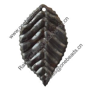 Iron Pendant/Charm. Fashion Jewelry Findings. Lead-free. Leaf 21x36mm Sold by Bag