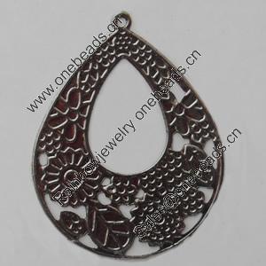 Iron Pendant/Charm. Fashion Jewelry Findings. Lead-free. Teardrop 30x40mm Sold by Bag