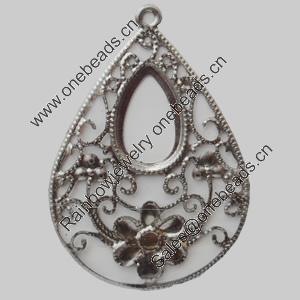 Iron Pendant/Charm. Fashion Jewelry Findings. Lead-free. Teardrop 34x48mm Sold by Bag