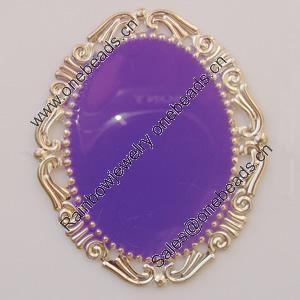 Iron Enamel Cabochons. Fashion jewelry findings. Lead-free. 53x44mm Sold by Bag 