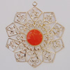 Iron Enamel Pendant. Fashion Jewelry findings. Lead-free. Flower 65mm Sold by Bag 