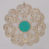 Iron Enamel Pendant. Fashion Jewelry findings. Lead-free. Flower 66mm Sold by Bag 