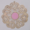 Iron Enamel Pendant. Fashion Jewelry findings. Lead-free. Flower 66mm Sold by Bag 