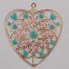 Iron Enamel Pendant. Fashion Jewelry findings. Lead-free. Heart 65x60mm Sold by Bag 